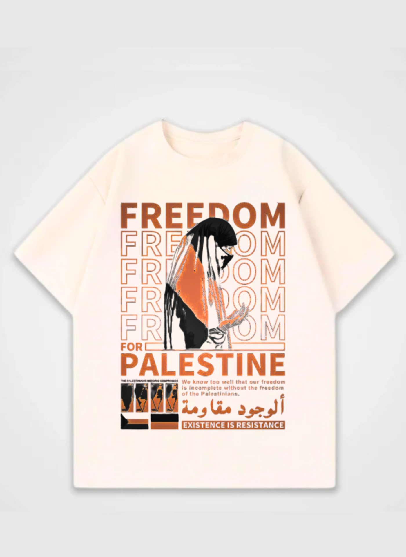 Freedom Front Print Oversized Shirt