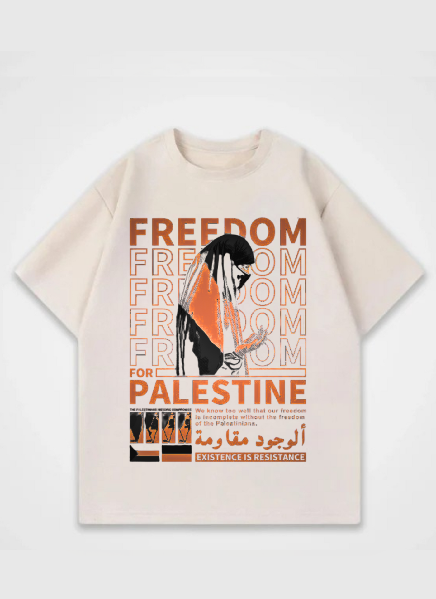 Freedom Front Print Oversized Shirt