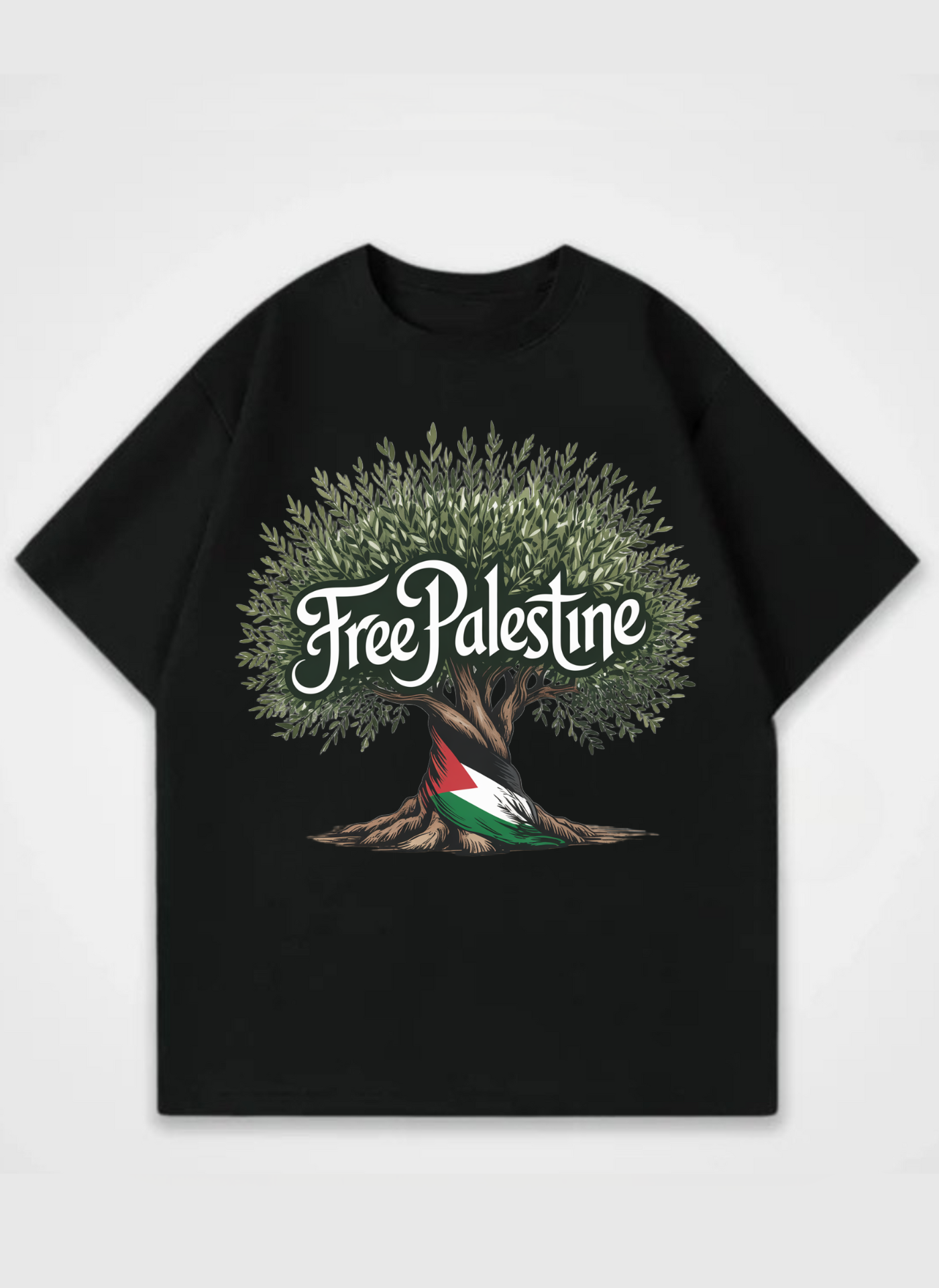 Free Palestine Front Print Oversized T-Shirt