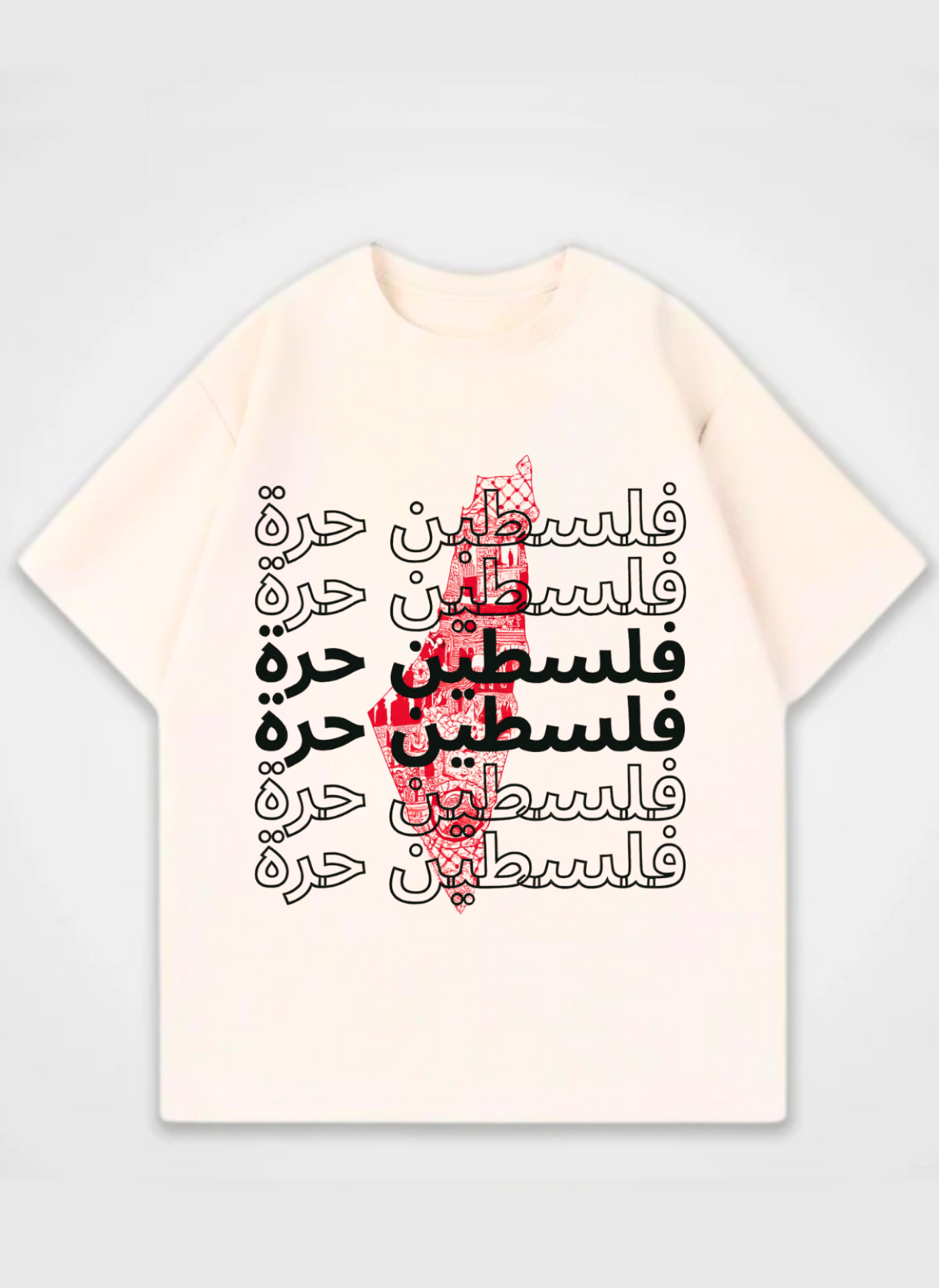 Red Resistance Front Print Oversized T-Shirt