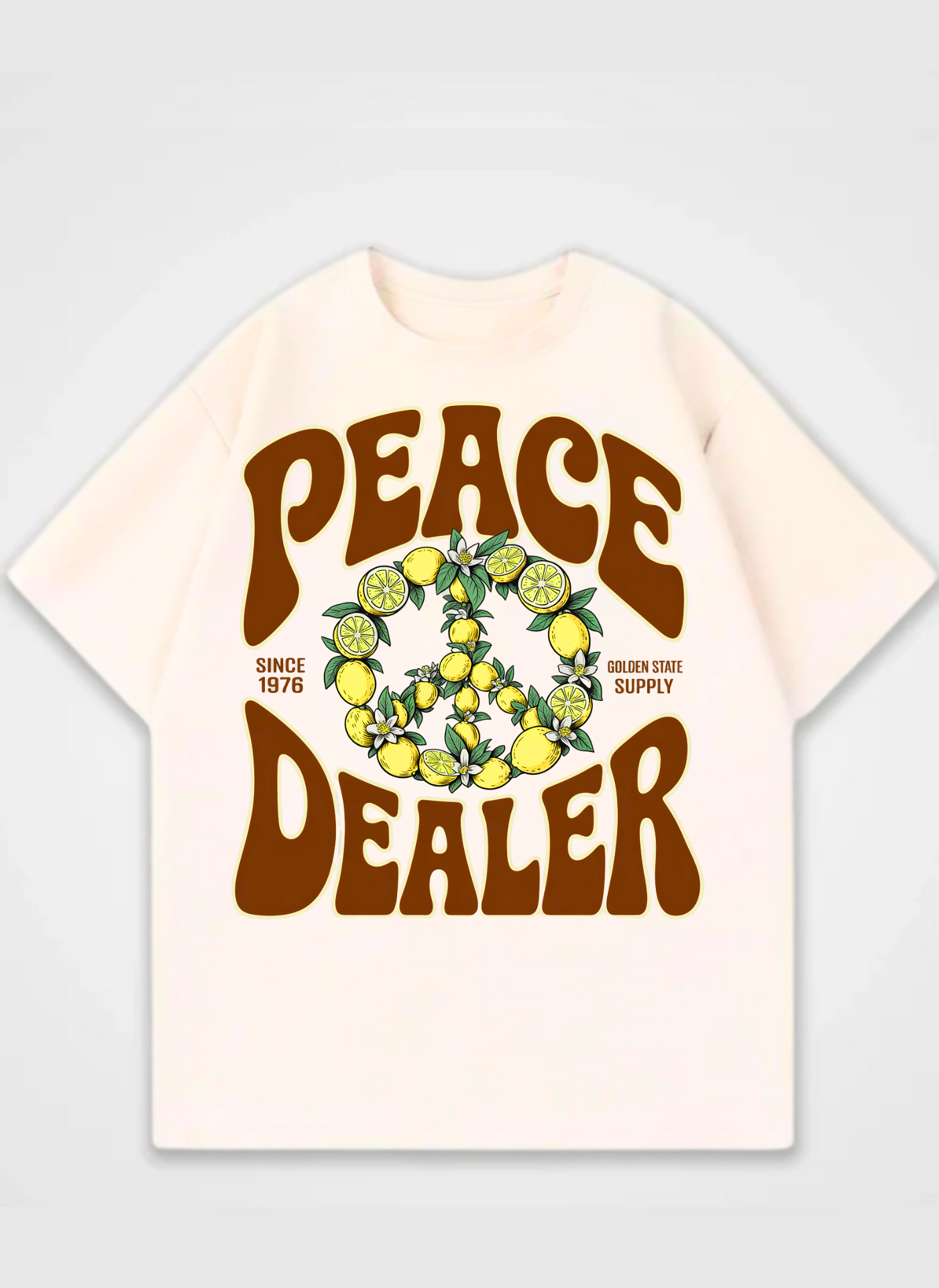 Peace Dealer Front Print Oversize Shirt