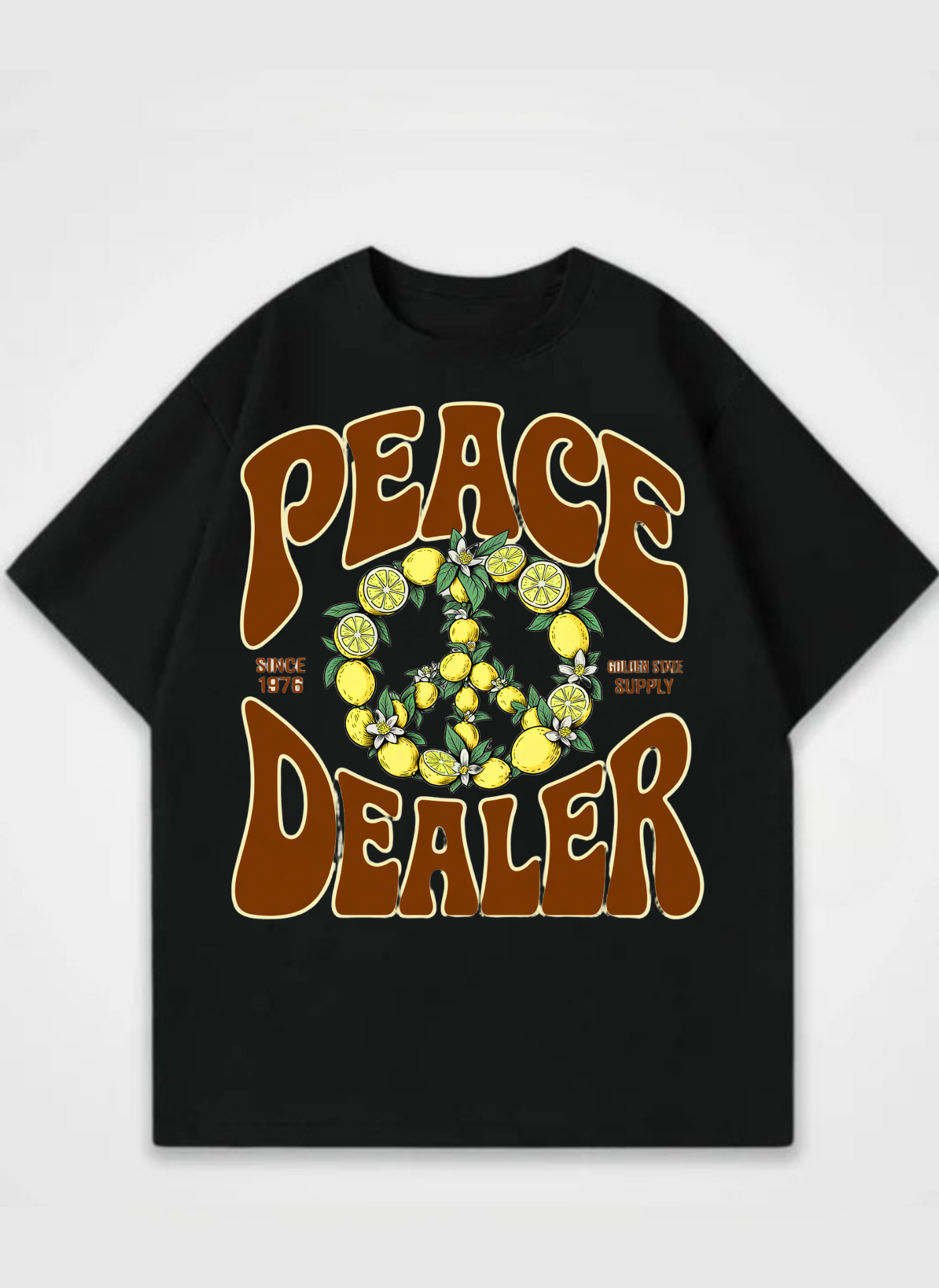 Peace Dealer Front Print Oversize Shirt