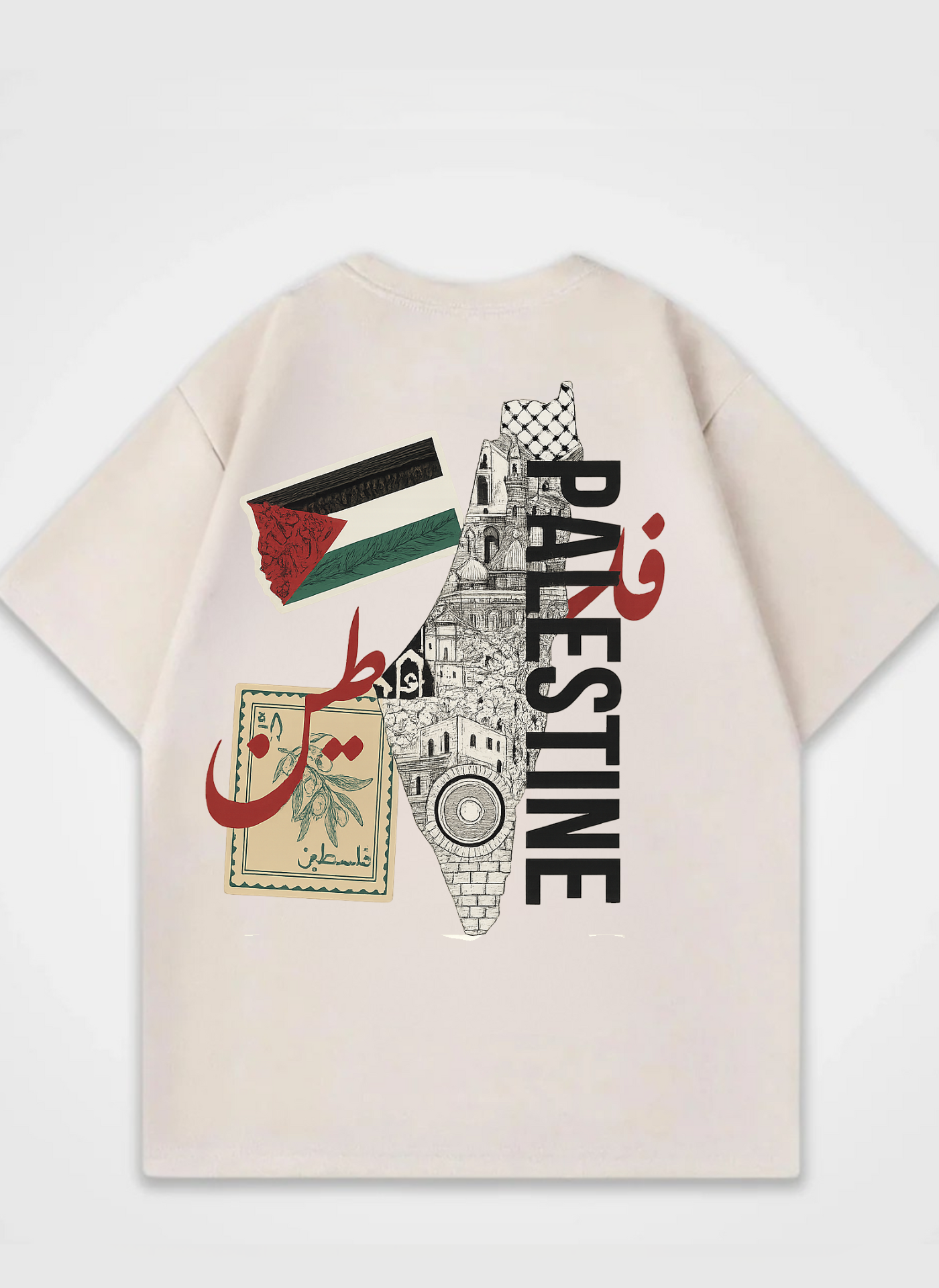 Palestine Backprint Oversized Shirt
