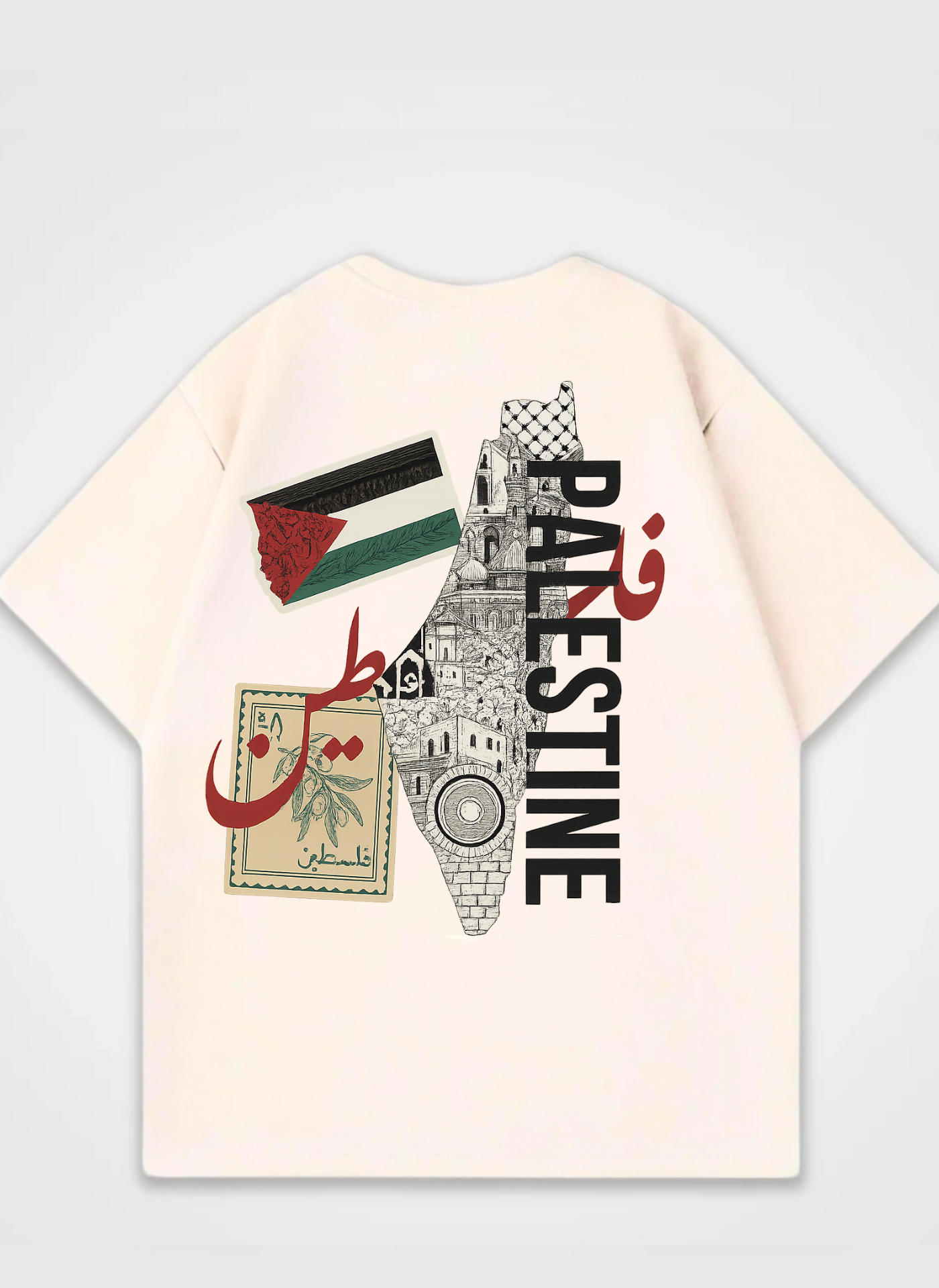 Palestine Backprint Oversized Shirt