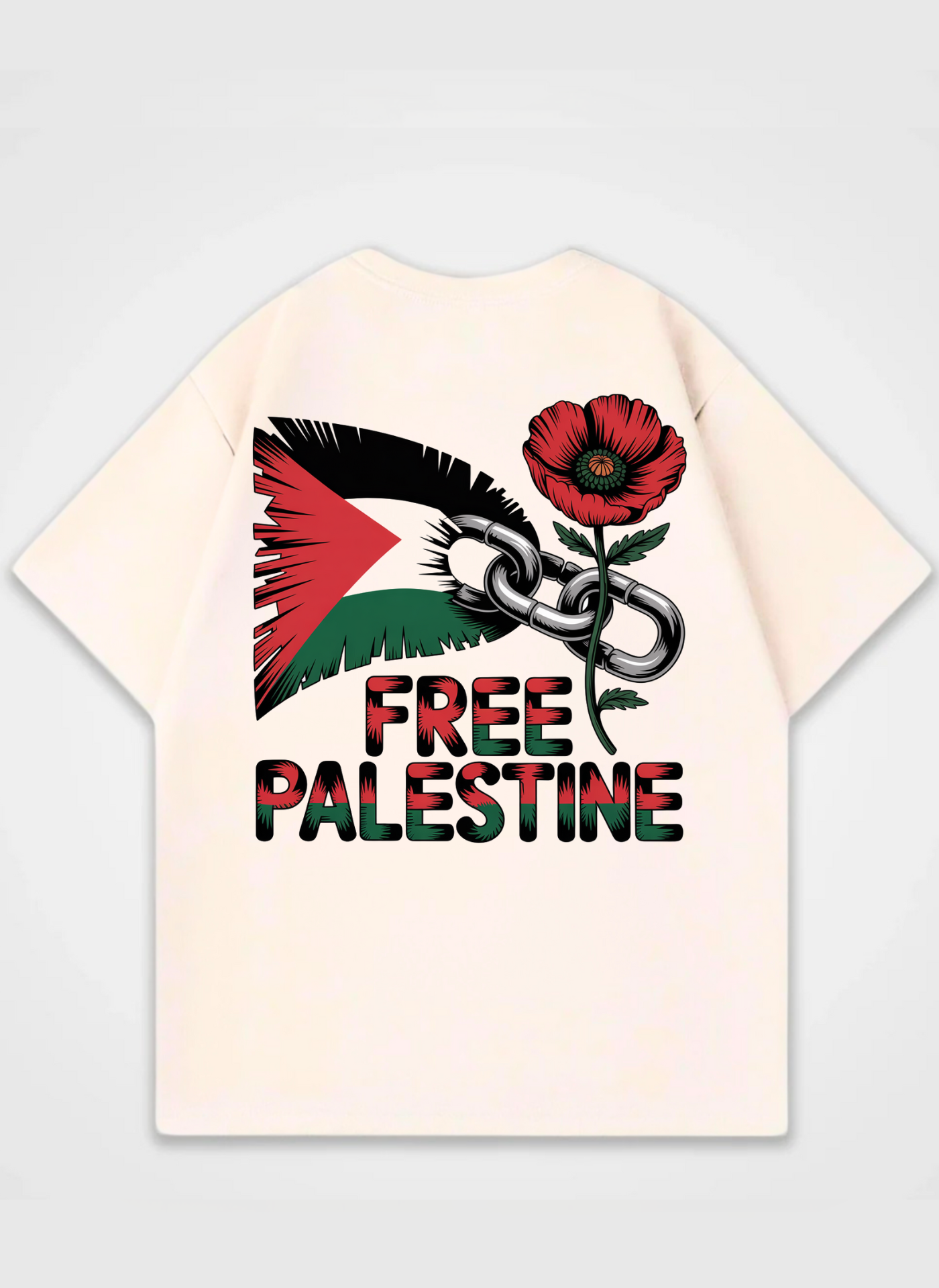 Free Palestine Backprint Oversized Shirt
