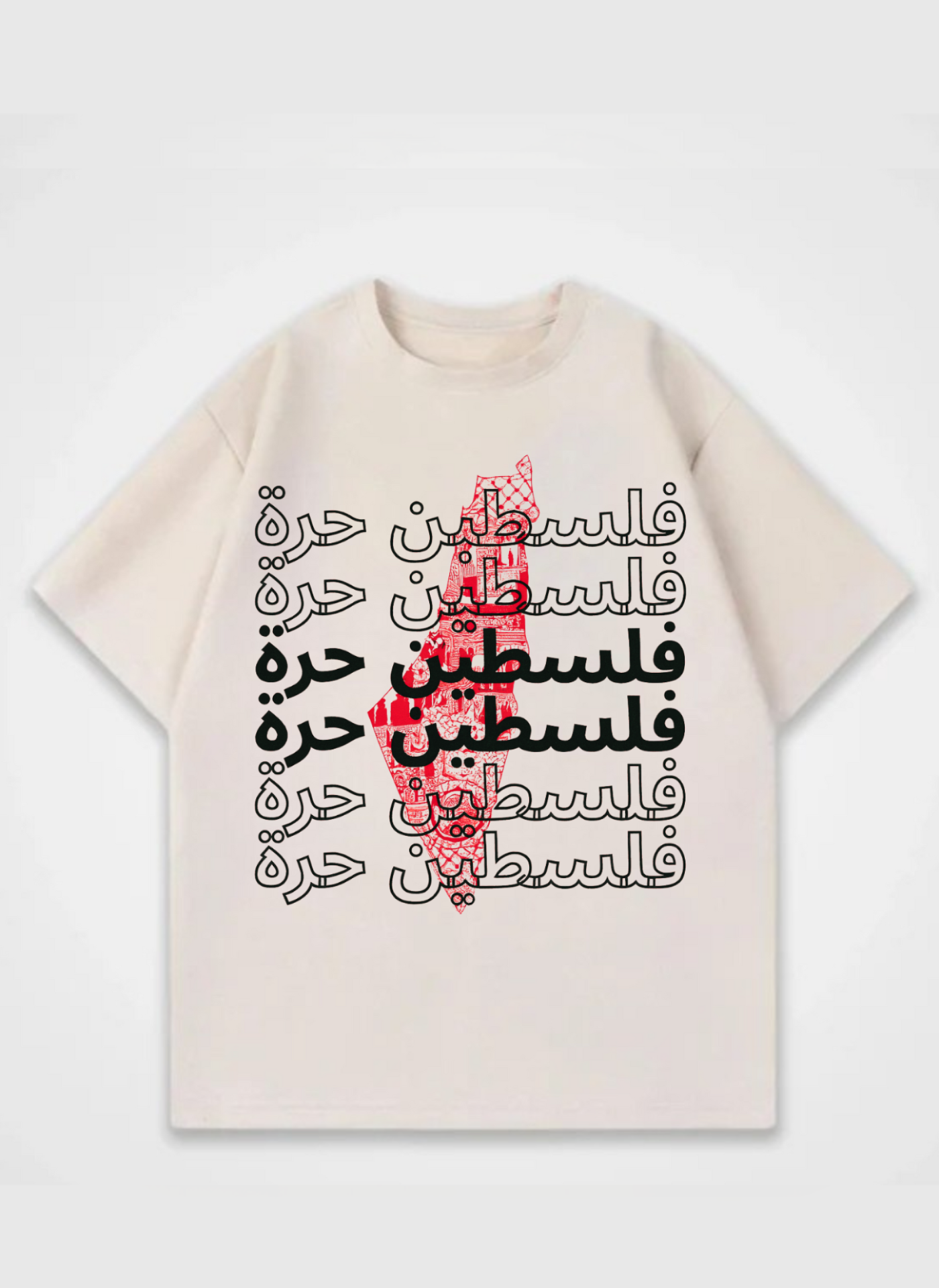 Red Resistance Front Print Oversized T-Shirt