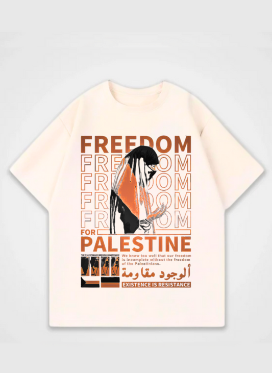 Freedom Front Print Oversized  Shirt