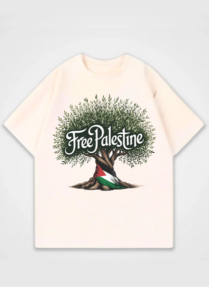 Oversize-T-Shirt mit „Free Palestine“-Frontprint 