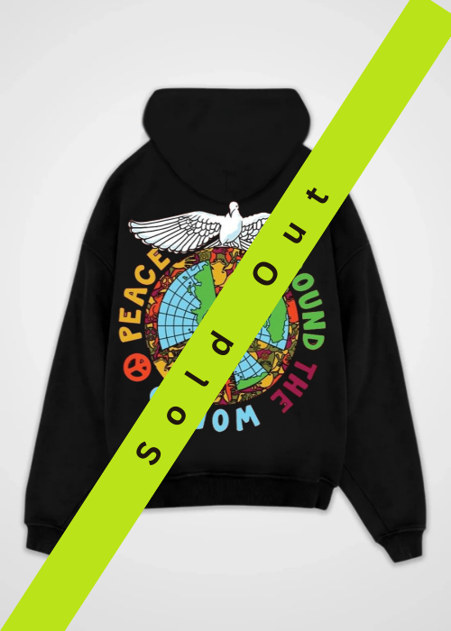 Peace Around The World Oversized Back Print Hoodie