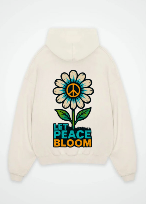 Let Peace Bloom Oversized Backprint Hoodie