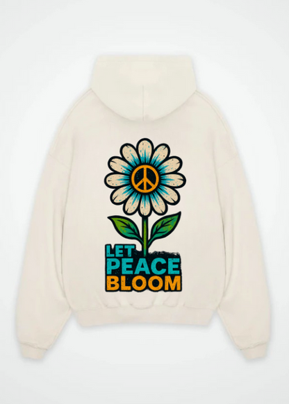 Let Peace Bloom Oversized Backprint Hoodie