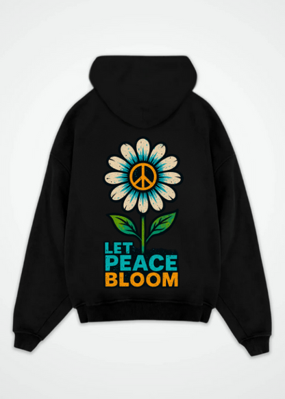 Let Peace Bloom Oversized Backprint Hoodie