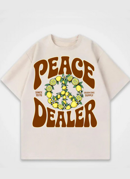 Peace Dealer Front Print  Oversize Shirt