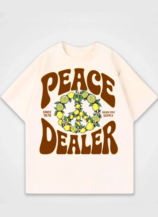 Peace Dealer Front Print  Oversize Shirt