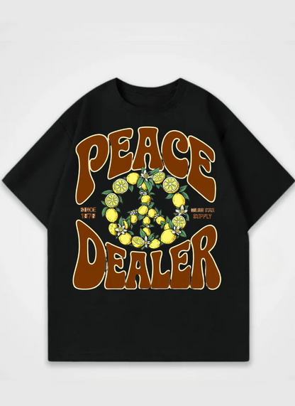 Peace Dealer Front Print  Oversize Shirt