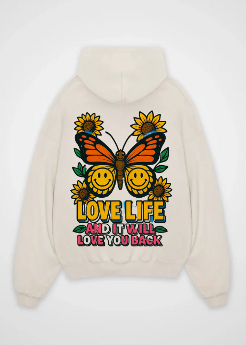 Love Life Backprint Oversized Hoodie
