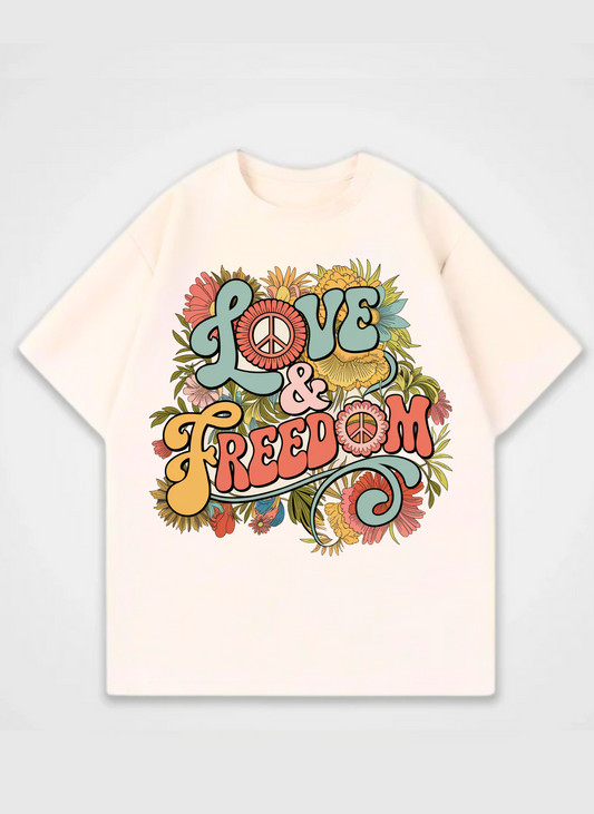 Love & Freedom Oversized Front Print Sirt