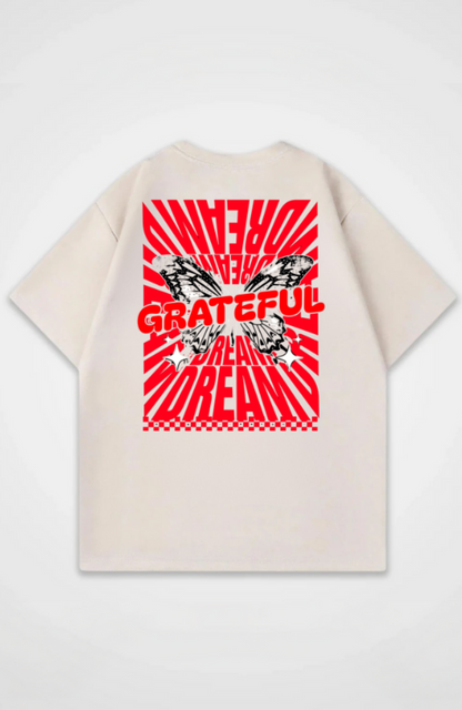 Grateful – Oversize-Hemd mit Rückenprint 
