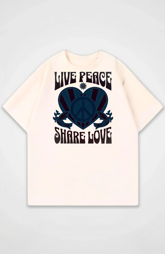 Share Love Stanley Stella  Oversized Front Print T-Shirt