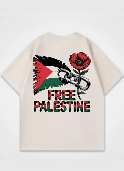 Oversize-Shirt mit „Free Palestine“-Rückenaufdruck 