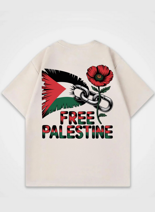Free Palestine Backprint Oversized Shirt