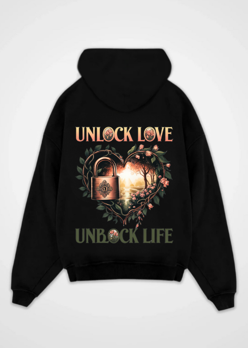 Unlock Love & Unblock Life Backprint Hoodie