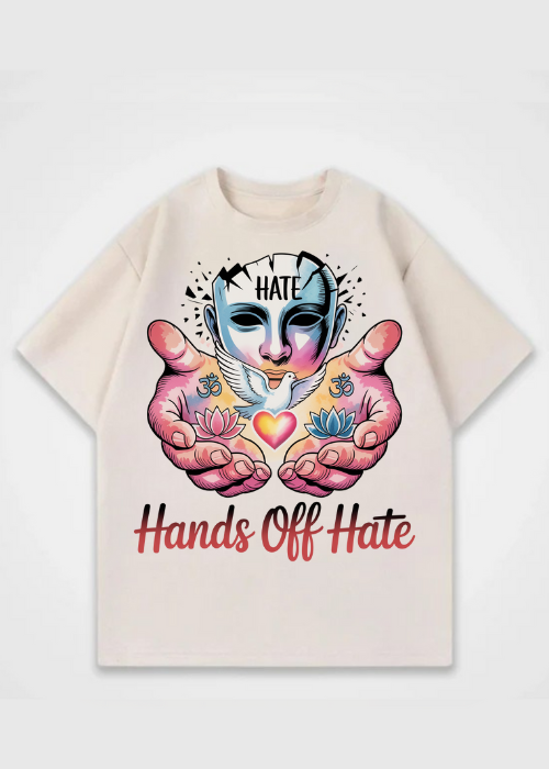 Hands off Hate Frontprint Oversized T-Shirt
