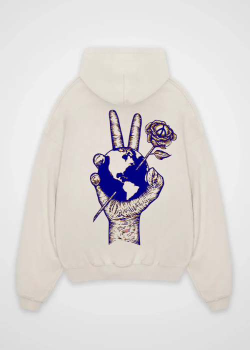 Peace World Oversized Hoodie Back Print
