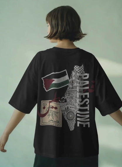 Palestine Backprint Oversized Shirt
